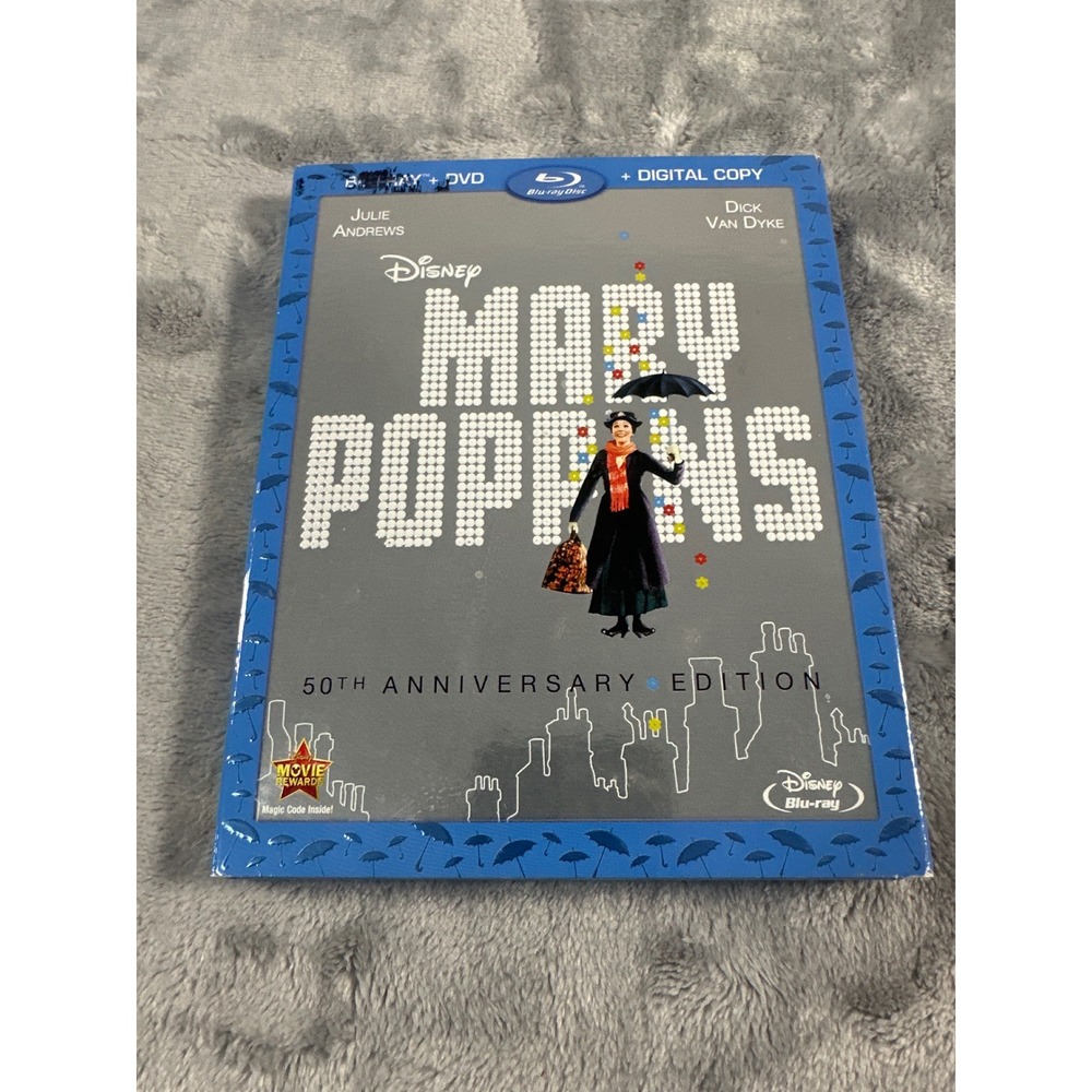 Disney Mary Poppins 50th Anniversary Edition Blu-ray DVD Slipcover Julie Andrews
